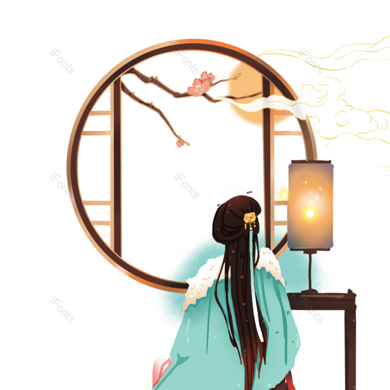 乐器图片,背影元素,古风PNG,窗户免抠素材